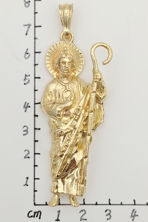 Religious Pendant. Alloy. Gold Plated 14k