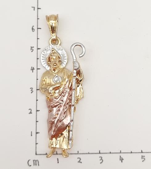 Religious Pendant. Alloy. Gold Plated 14k