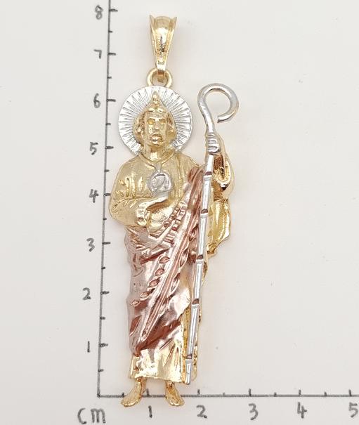 Religious Pendant. Alloy. Gold Plated 14k