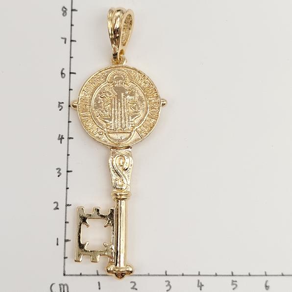 Religious Pendant. Alloy. Gold Plated 14k. 65MM