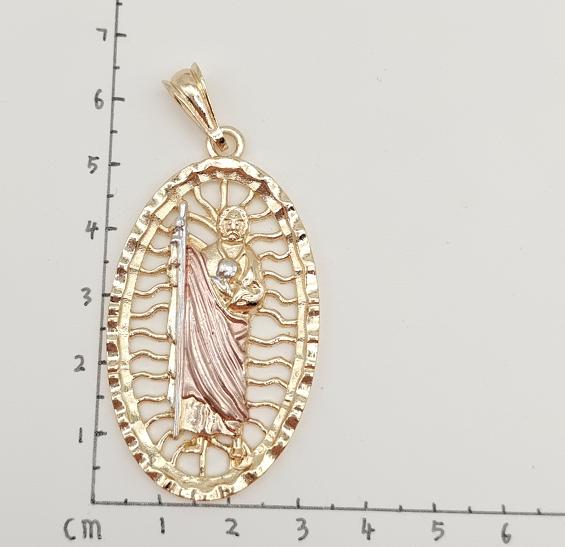 Religious Pendant. Alloy. Gold Plated 14k.