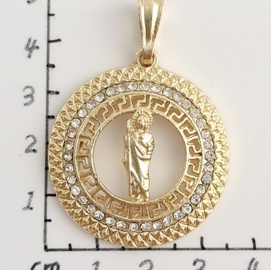 Religious Pendant. Alloy. Gold Plated 14k.