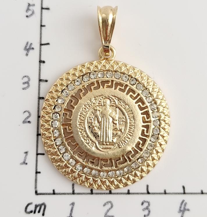 Religious Pendant. Alloy. Gold Plated 14k.