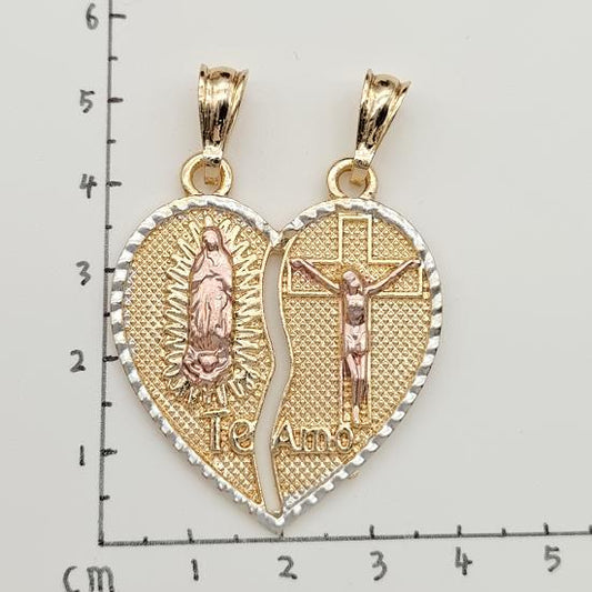 Religious Pendant. Alloy. Gold Plated 14k.