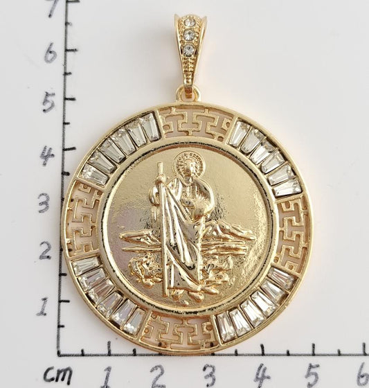 Religious Pendant. Alloy. Gold Plated 14k.