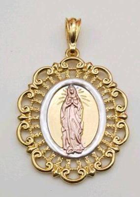 Religious Pendant. Alloy. Gold Plated 14k.