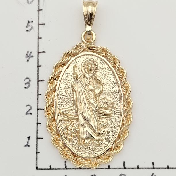 Religious Pendant. Alloy. Gold Plated 14k.