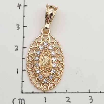 Religious Pendant. Alloy. Gold Plated 14k.