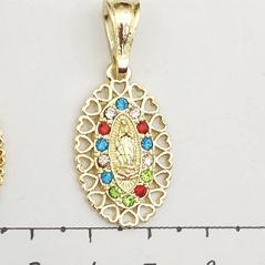 Religious Pendant. Alloy. Gold Plated 14k.