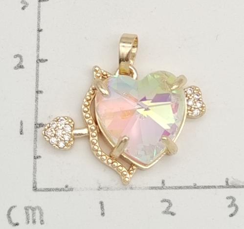 Pendant 14Kgold plated whith zircon.