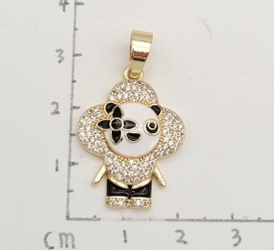 Pendant 14Kgold plated whith zircon.