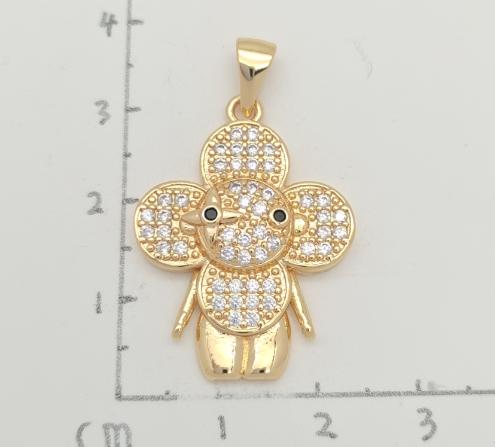 Pendant 14Kgold plated whith zircon.