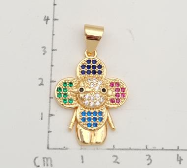 Pendant 14Kgold plated whith zircon.