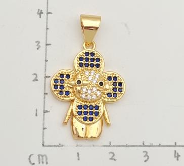 Pendant 14Kgold plated whith zircon.