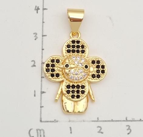 Pendant 14Kgold plated whith zircon.