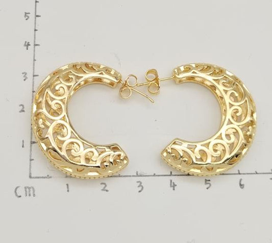 Earring copper Silver plated and Gold Plated 18k