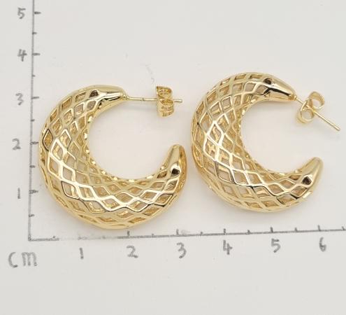 Earring copper Silver plated and Gold Plated 18k