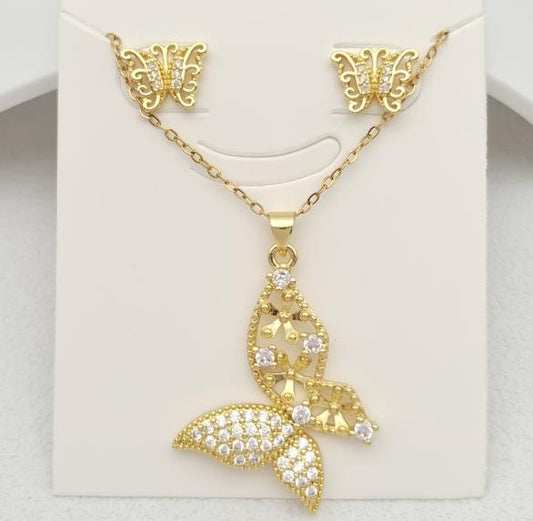 Set  14K gold plated with zirconias