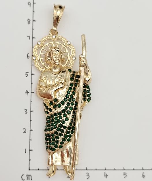 Religious Pendant. Alloy. Gold Plated 14k