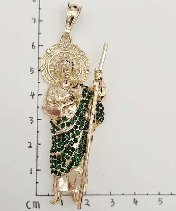 Religious Pendant. Alloy. Gold Plated 14k