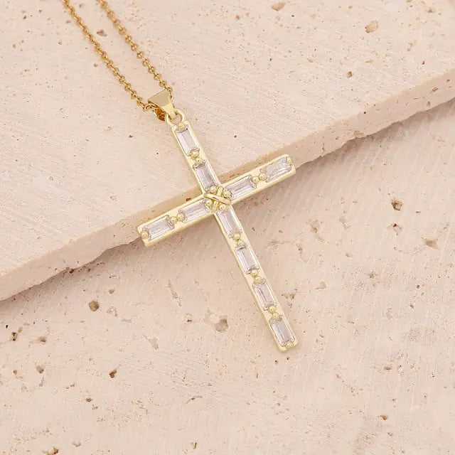 Gold Plated Cross Pendant Necklace